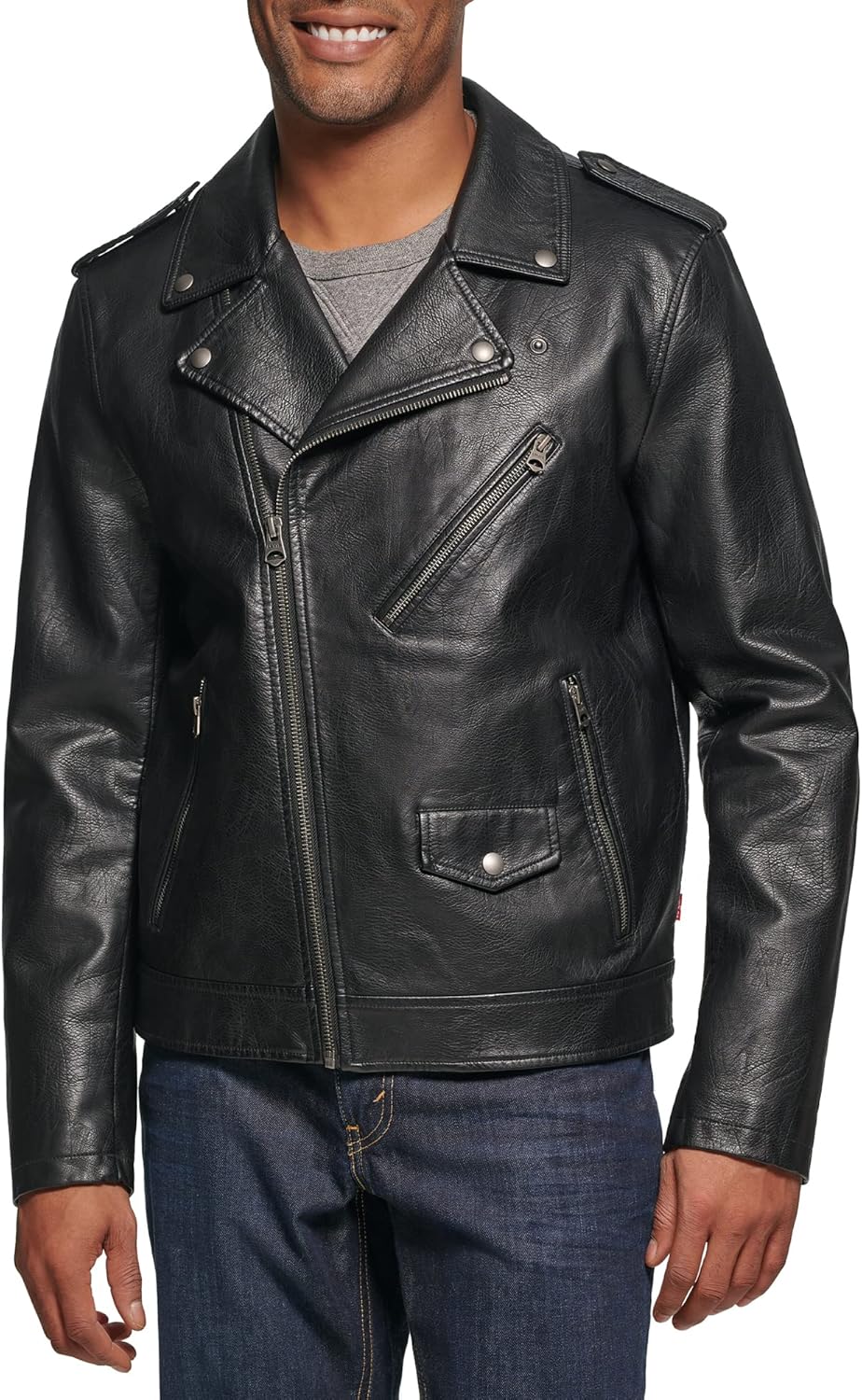 mens faux leather motorcycle jacket