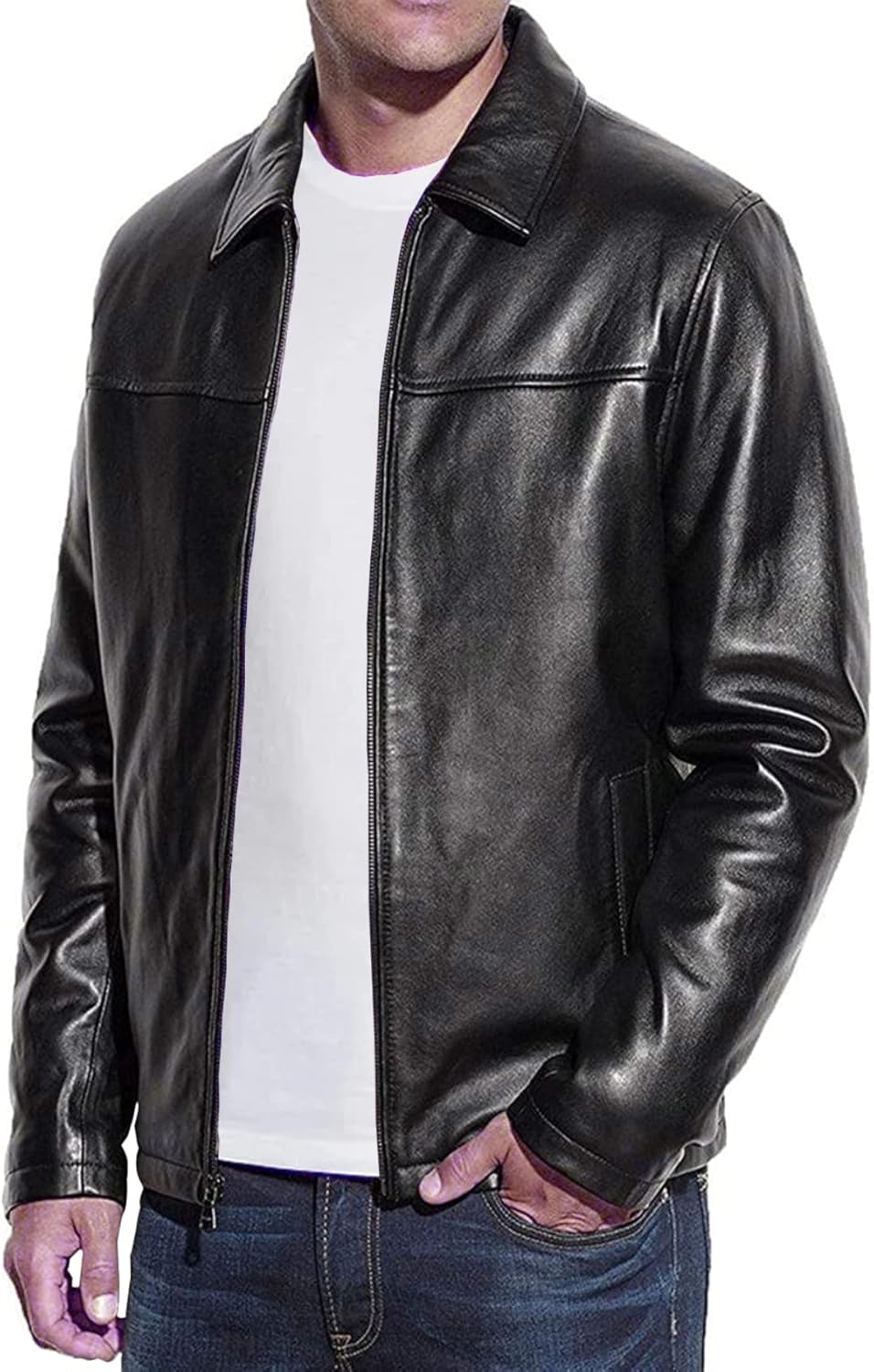 mens genuine lambskin leather classic biker style jacket lambskin jackets men
