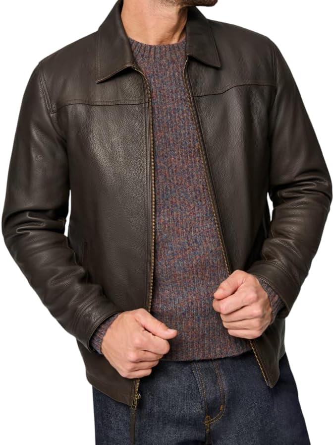 mens new black brown lambskin leather classic open bottom jacket motorcycle vintage racing jacket